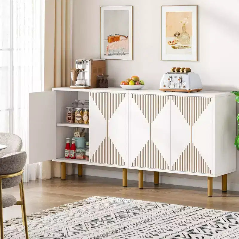 59" Modern Storage Cabinet White