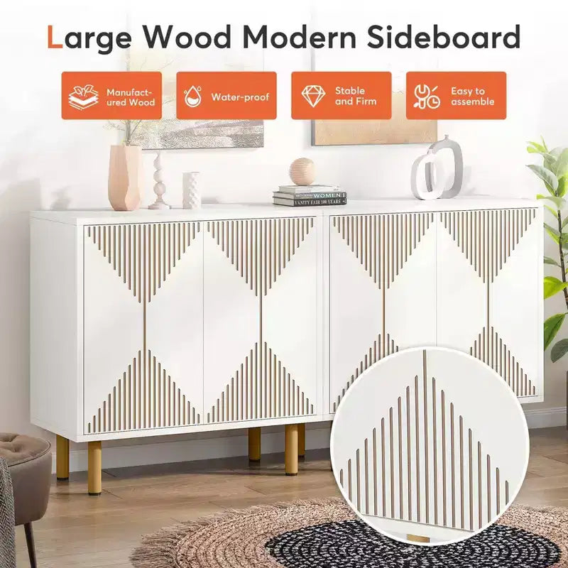 59" Modern Storage Cabinet White