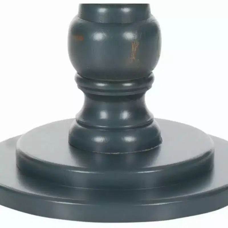 Round Accent Table - Off-White Poplar Wood, Traditional Style