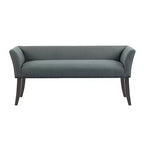 Upholstered Accent Bench with Low Back and Flared Arms