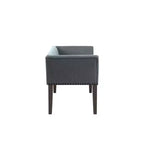 Upholstered Accent Bench with Low Back and Flared Arms