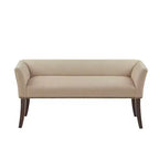 Upholstered Accent Bench with Low Back and Flared Arms