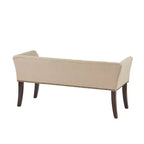 Upholstered Accent Bench with Low Back and Flared Arms