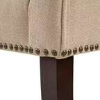 Upholstered Accent Bench with Low Back and Flared Arms