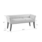 Upholstered Accent Bench with Low Back and Flared Arms