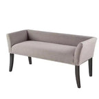 Upholstered Accent Bench with Low Back and Flared Arms