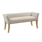 Upholstered Accent Bench with Low Back and Flared Arms