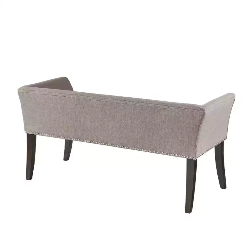 Upholstered Accent Bench with Low Back and Flared Arms