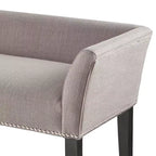 Upholstered Accent Bench with Low Back and Flared Arms