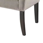 Upholstered Accent Bench with Low Back and Flared Arms