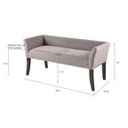Upholstered Accent Bench with Low Back and Flared Arms