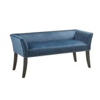 Upholstered Accent Bench with Low Back and Flared Arms