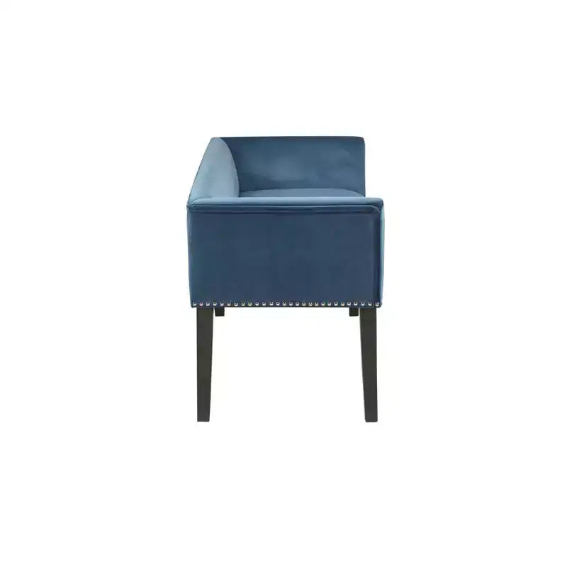 Upholstered Accent Bench with Low Back and Flared Arms
