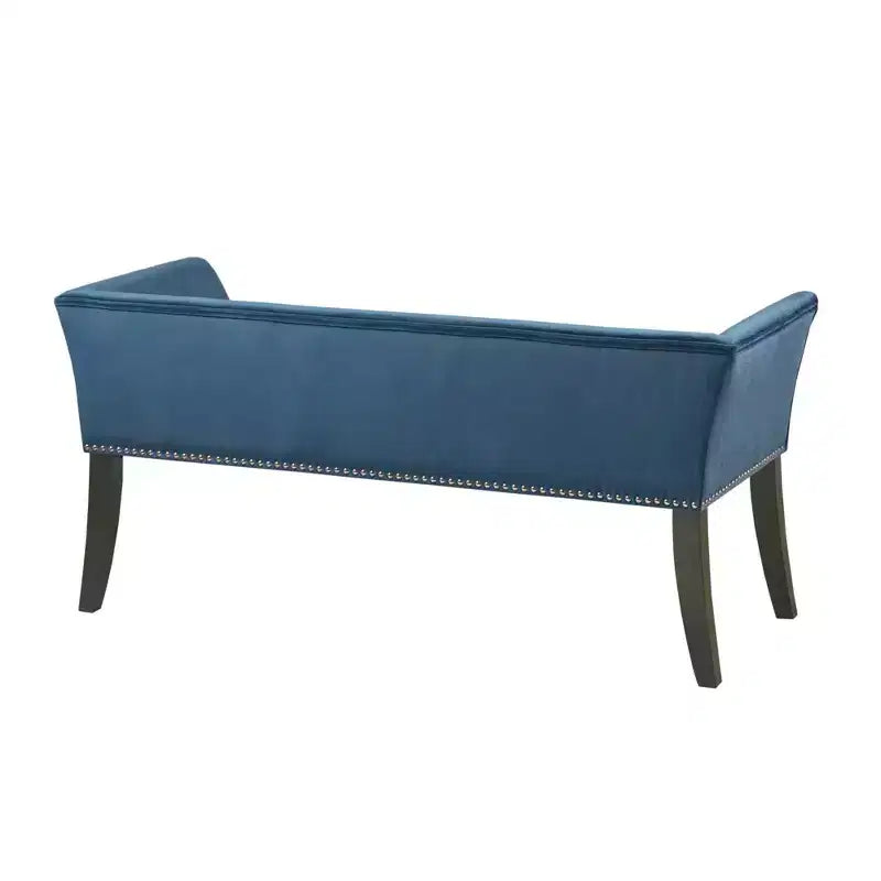 Upholstered Accent Bench with Low Back and Flared Arms