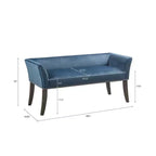 Upholstered Accent Bench with Low Back and Flared Arms