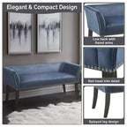 Upholstered Accent Bench with Low Back and Flared Arms