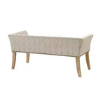Upholstered Accent Bench with Low Back and Flared Arms