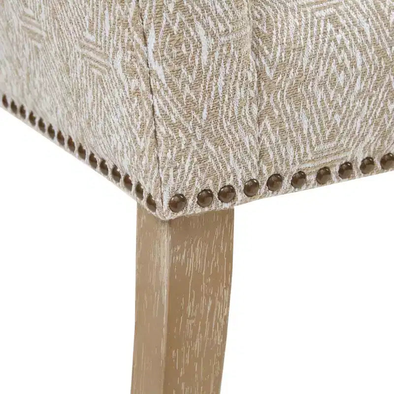Upholstered Accent Bench with Low Back and Flared Arms