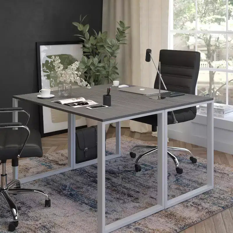 Industrial Modern Desk - Commercial Grade Office Computer Desk and Home Office Desk - 47 Long