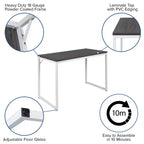 Industrial Modern Desk - Commercial Grade Office Computer Desk and Home Office Desk - 47 Long