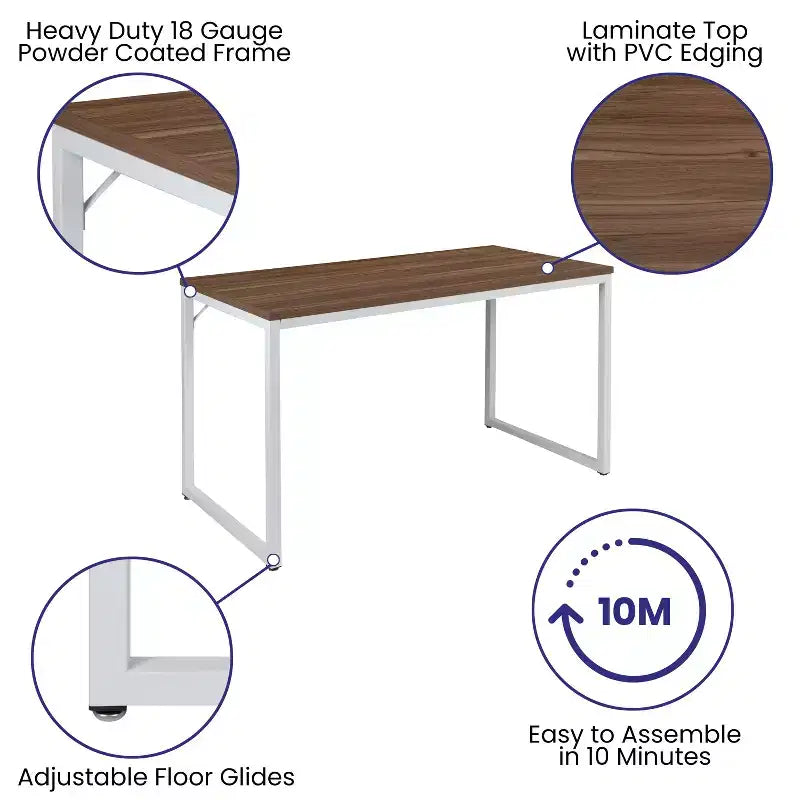 Industrial Modern Desk - Commercial Grade Office Computer Desk and Home Office Desk - 47 Long
