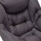 JOMEED Modern Fabric Lazy Lounge Foldable Lightweight Single Steel Frame Accent Chair with Armrests and Side Pocket for Home or Office, Grey
