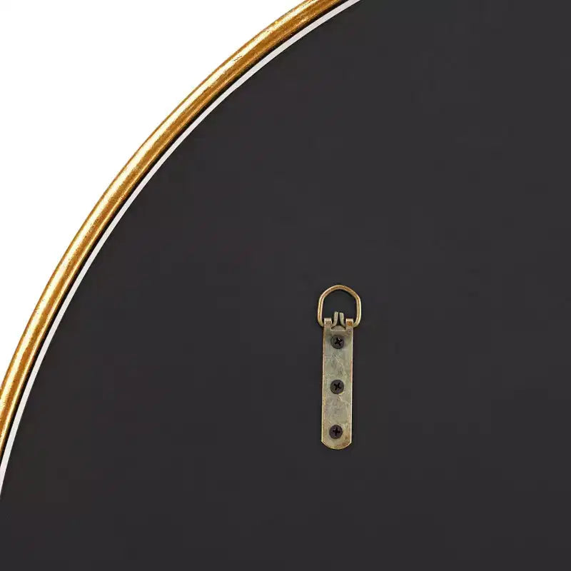 Round Vanity Decorative Wall Mirror, Vintage Beveled Edge, Antiqued Gold Leaf Iron Frame, 34" Wide