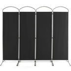 Costway 4 Panels Folding Room Divider 6 Ft Tall Fabric Privacy Screen Black/Brown/Grey/White