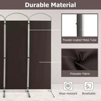 Costway 4 Panels Folding Room Divider 6 Ft Tall Fabric Privacy Screen Black/Brown/Grey/White