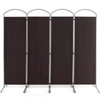 Costway 4 Panels Folding Room Divider 6 Ft Tall Fabric Privacy Screen Black/Brown/Grey/White