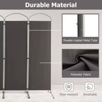 Costway 4 Panels Folding Room Divider 6 Ft Tall Fabric Privacy Screen Black/Brown/Grey/White