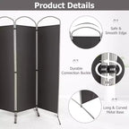 Costway 4 Panels Folding Room Divider 6 Ft Tall Fabric Privacy Screen Black/Brown/Grey/White
