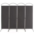 Costway 4 Panels Folding Room Divider 6 Ft Tall Fabric Privacy Screen Black/Brown/Grey/White