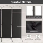 Costway 4 Panels Folding Room Divider 6 Ft Tall Fabric Privacy Screen Black/Brown/Grey/White