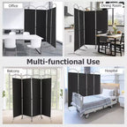 Costway 4 Panels Folding Room Divider 6 Ft Tall Fabric Privacy Screen Black/Brown/Grey/White