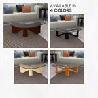 Triangular Glass Top Coffee Table with Glossy Ash Wood Base for Home, Living Room, Office